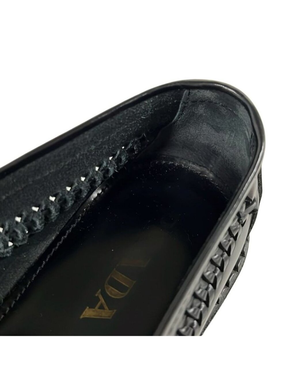 Prada Loafers 36.5 Black Moccasins Leather - Picture 10 of 11